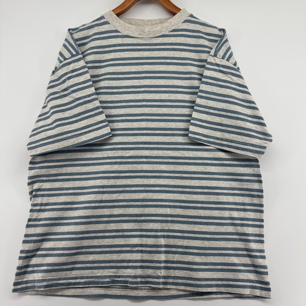 Vintage Key Elements XL Single Stitch Striped T-Shirt Ringer Grunge Made USA 90s